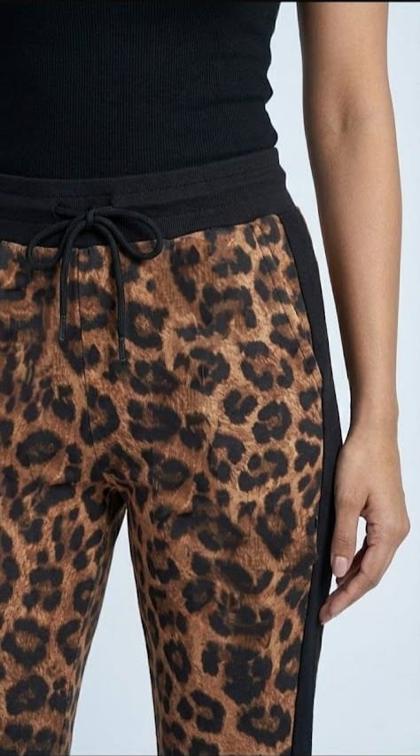 Leopard Print Flared Pant With Pockets and Knot