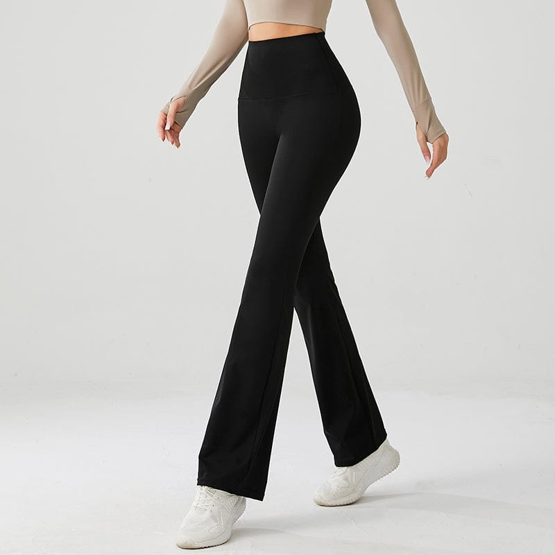 Black Flare Yoga Pant with High Waist