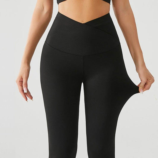 Crossover High‑Waist Yoga Leggings – Fit & Comfort