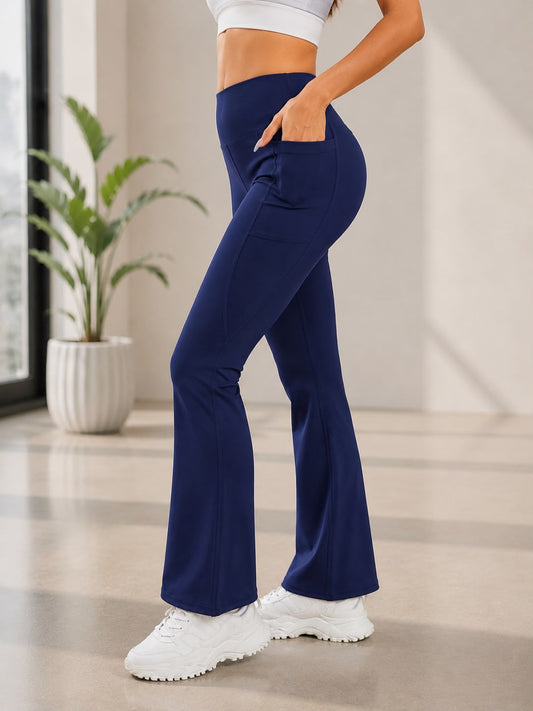 High Waist Flare Yoga Pants with Side Pockets – Women’s Sculpting Bootcut Leggings