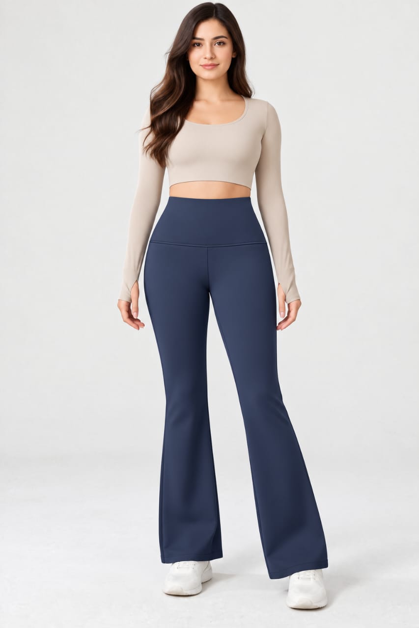Black Flare Yoga Pant with High Waist