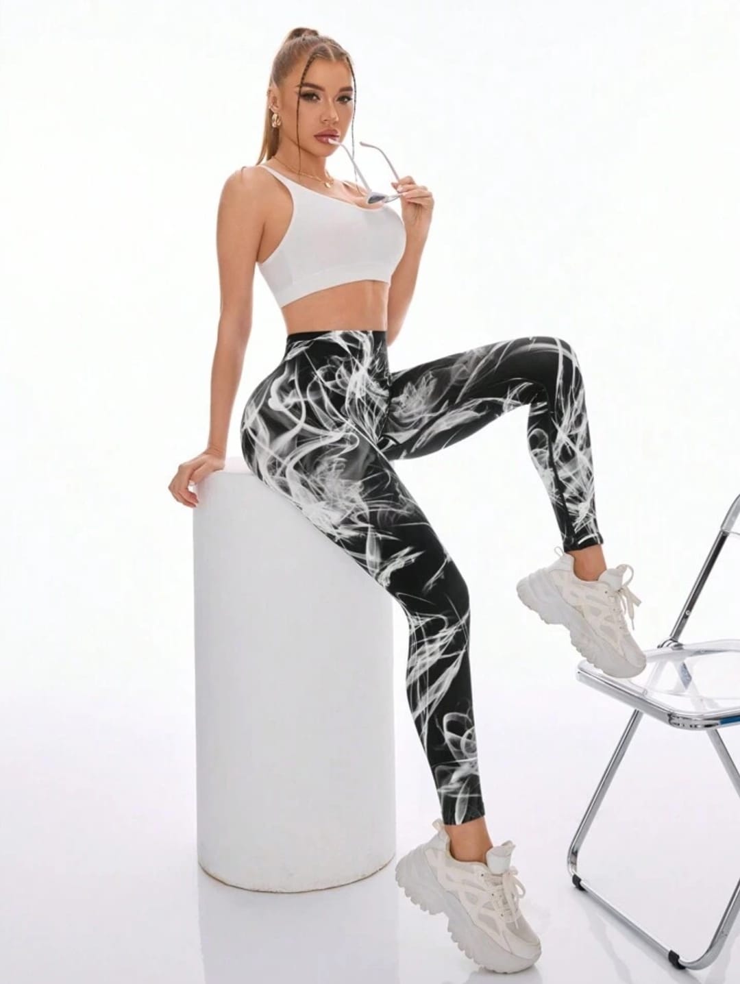 Women's Novelty High Waist Yoga Leggings Tummy Control Workout Running 4 Way Stretch Yoga Pants
