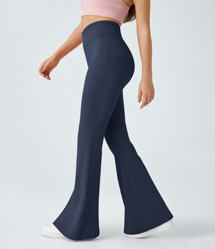 High-Waist Crossover Flare Pants for Women