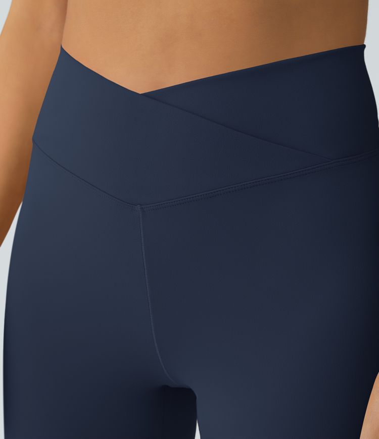 High-Waist Crossover Flare Pants for Women