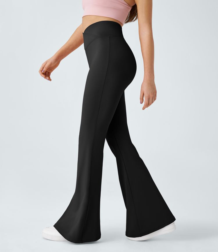 High-Waist Crossover Flare Pants for Women