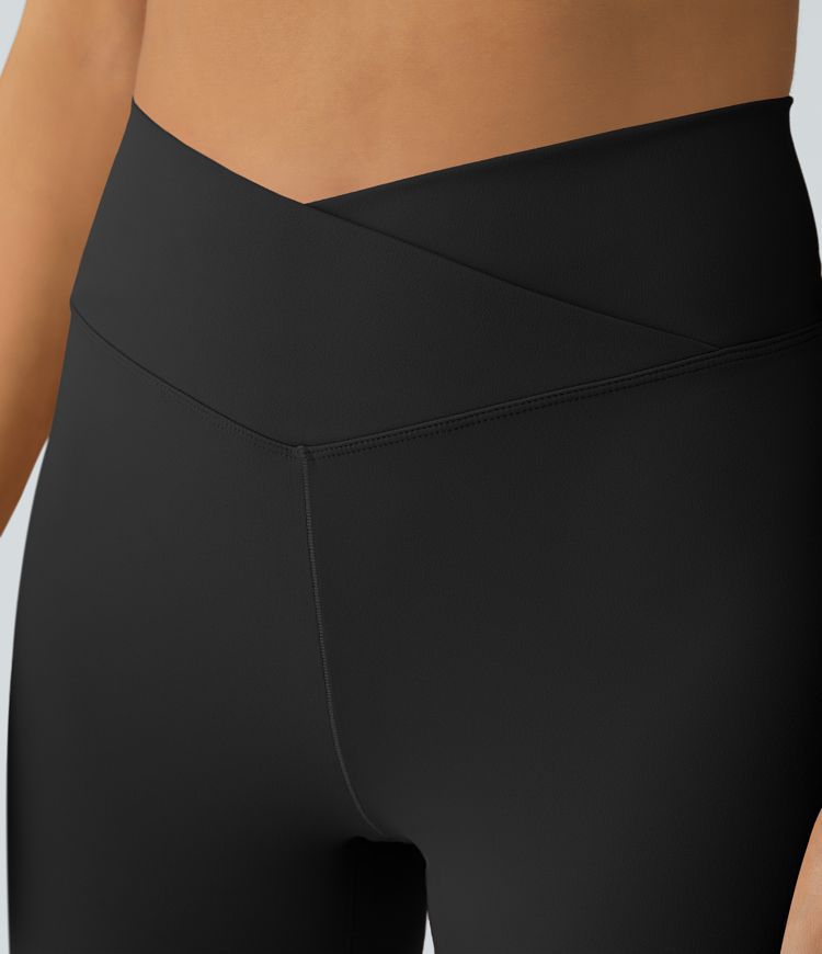 High-Waist Crossover Flare Pants for Women