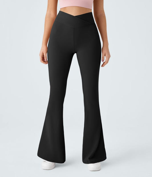High-Waist Crossover Flare Pants for Women