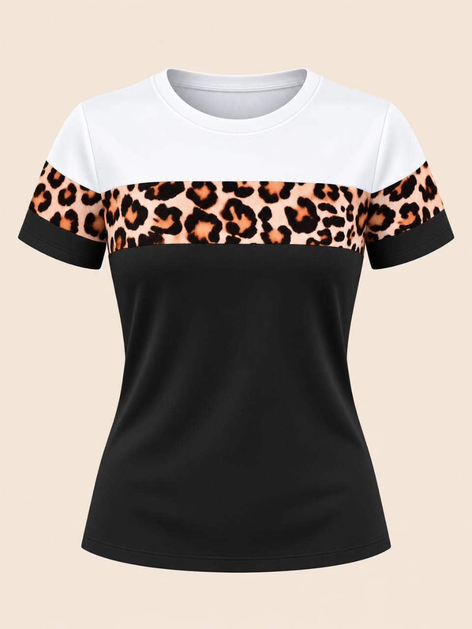 Trendy Animal Print Half Sleeve T-Shirt for Women