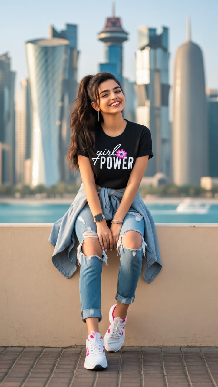 PowerBloom Women’s Graphic T-Shirt – Black Girl Power Printed Tee