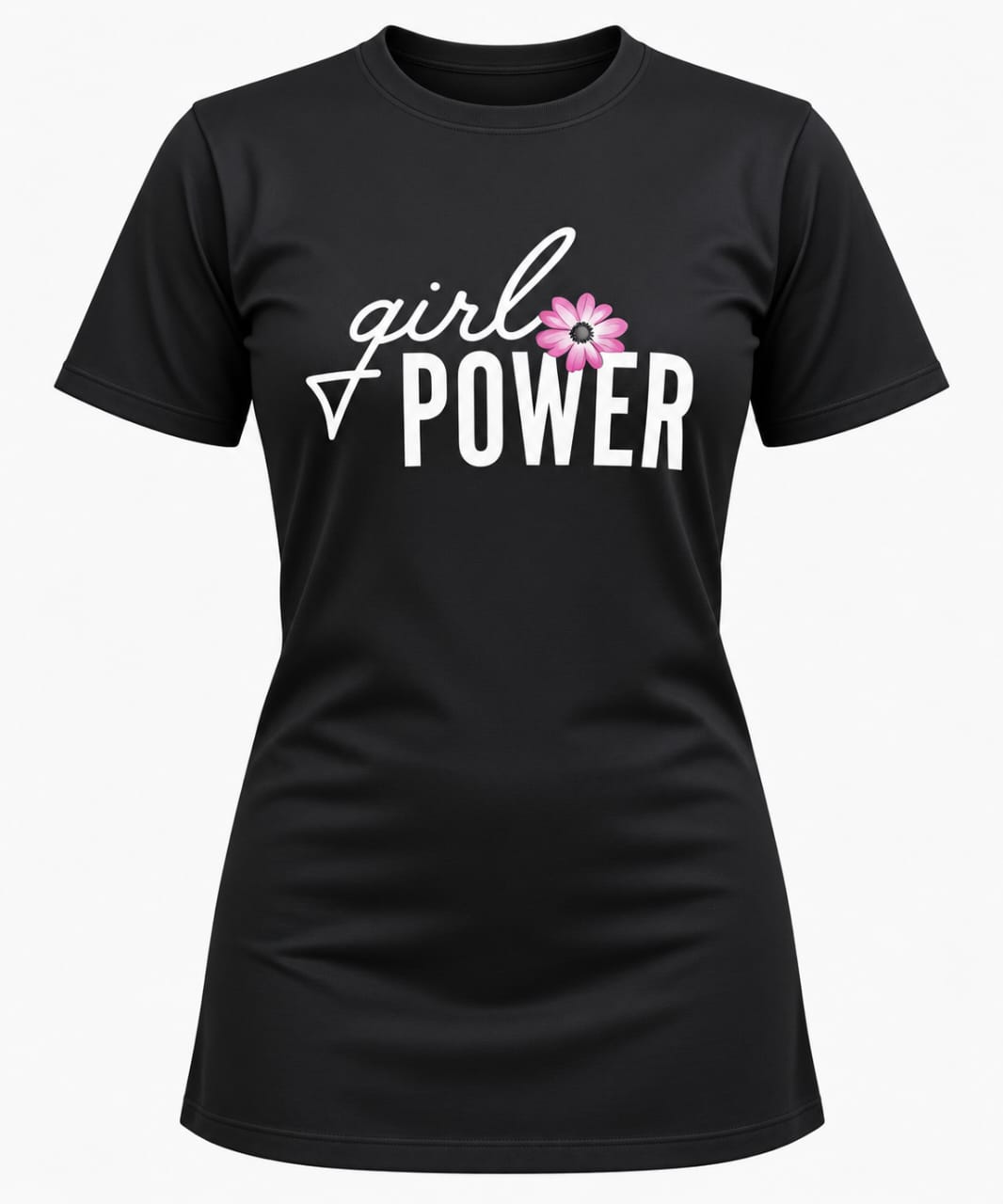 PowerBloom Women’s Graphic T-Shirt – Black Girl Power Printed Tee