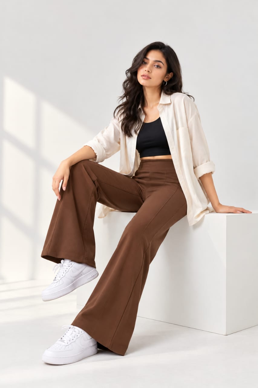 Trousers with Front Pleats And Pocket