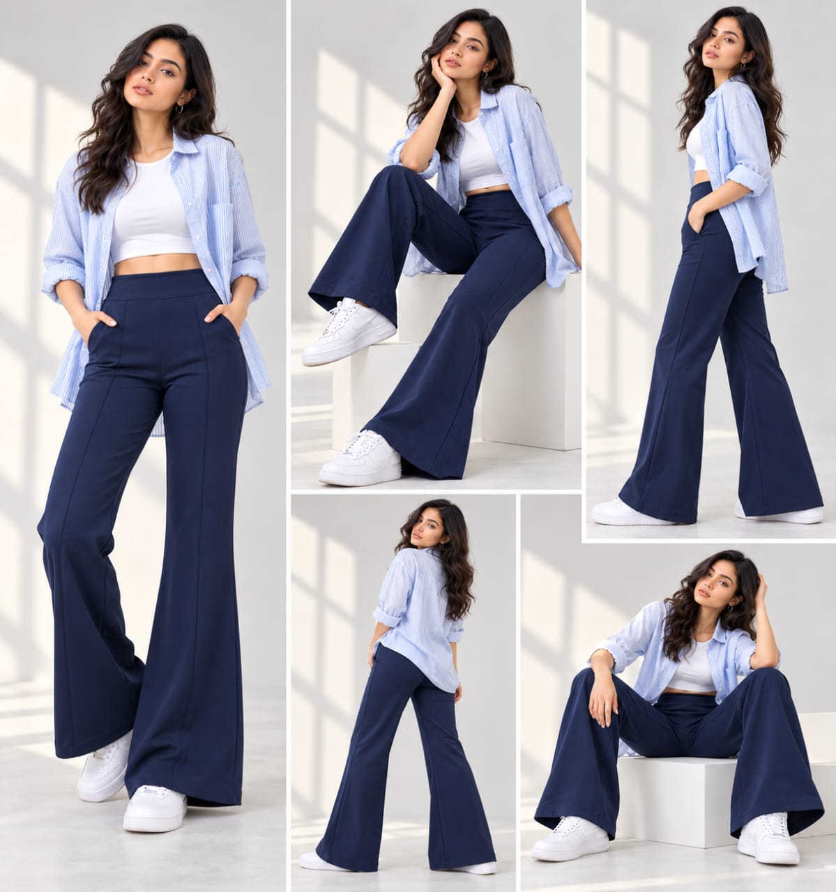 Trousers with Front Pleats And Pocket