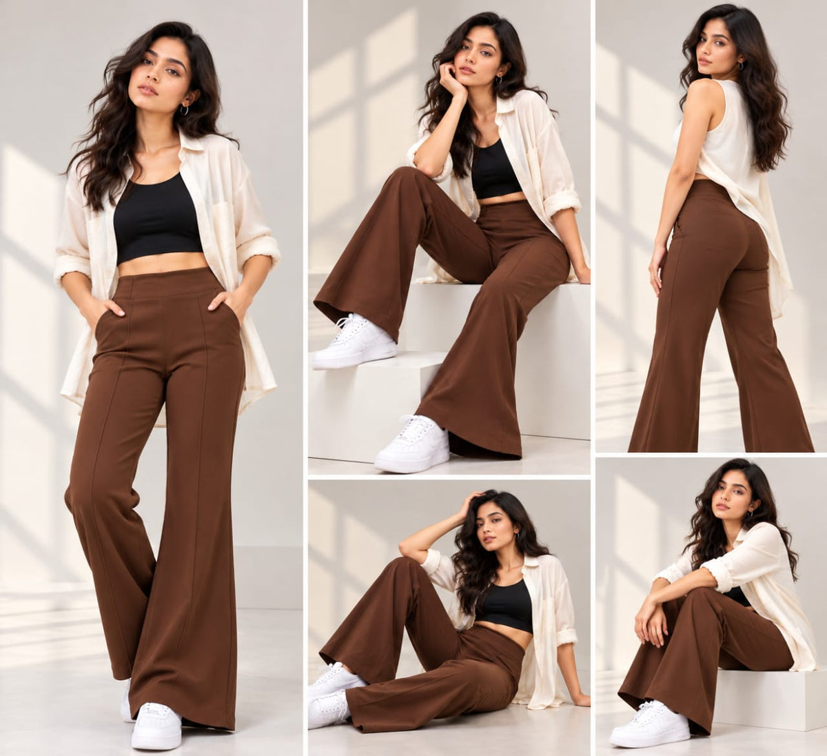 Trousers with Front Pleats And Pocket