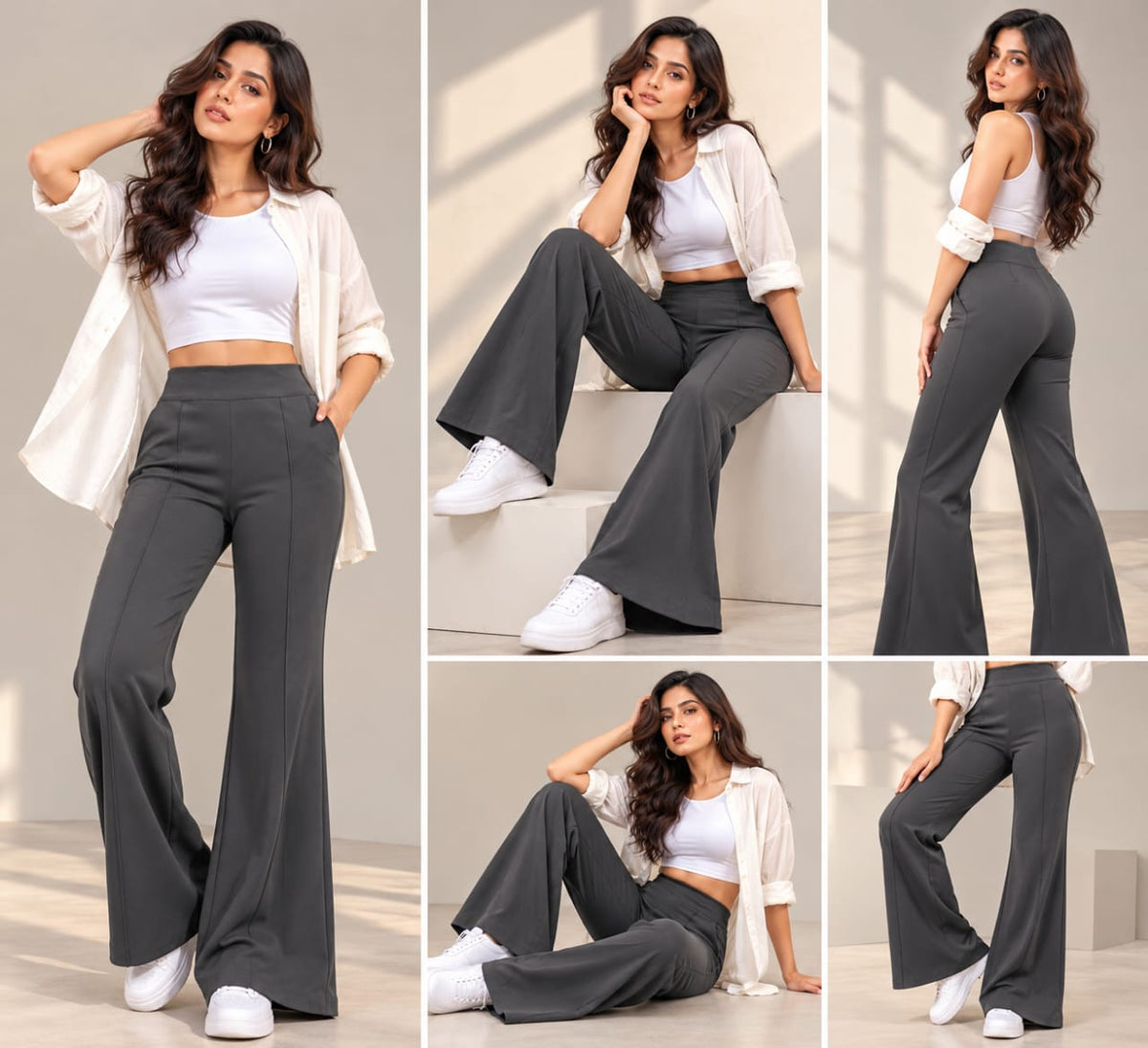 Trousers with Front Pleats And Pocket