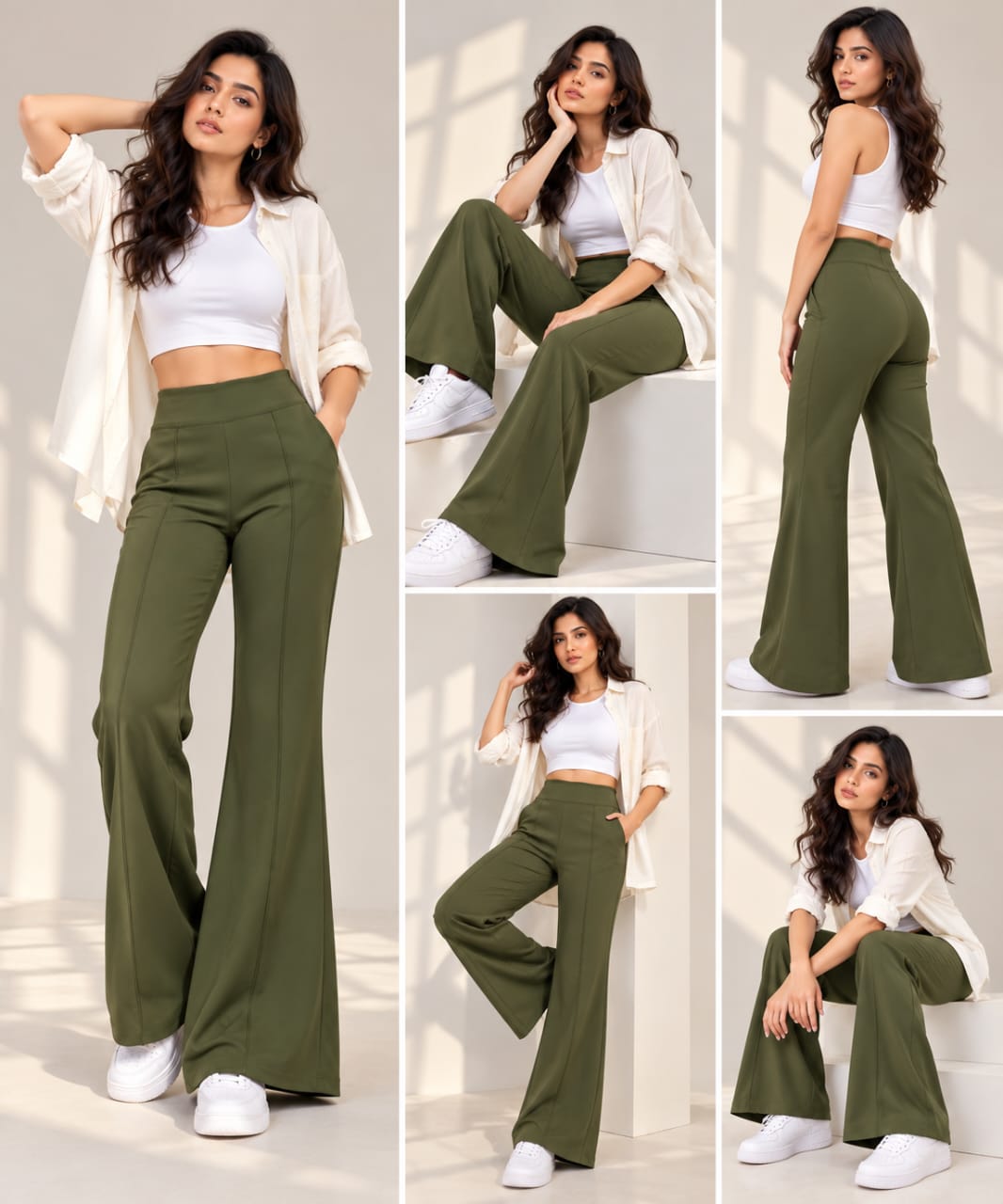 Trousers with Front Pleats And Pocket